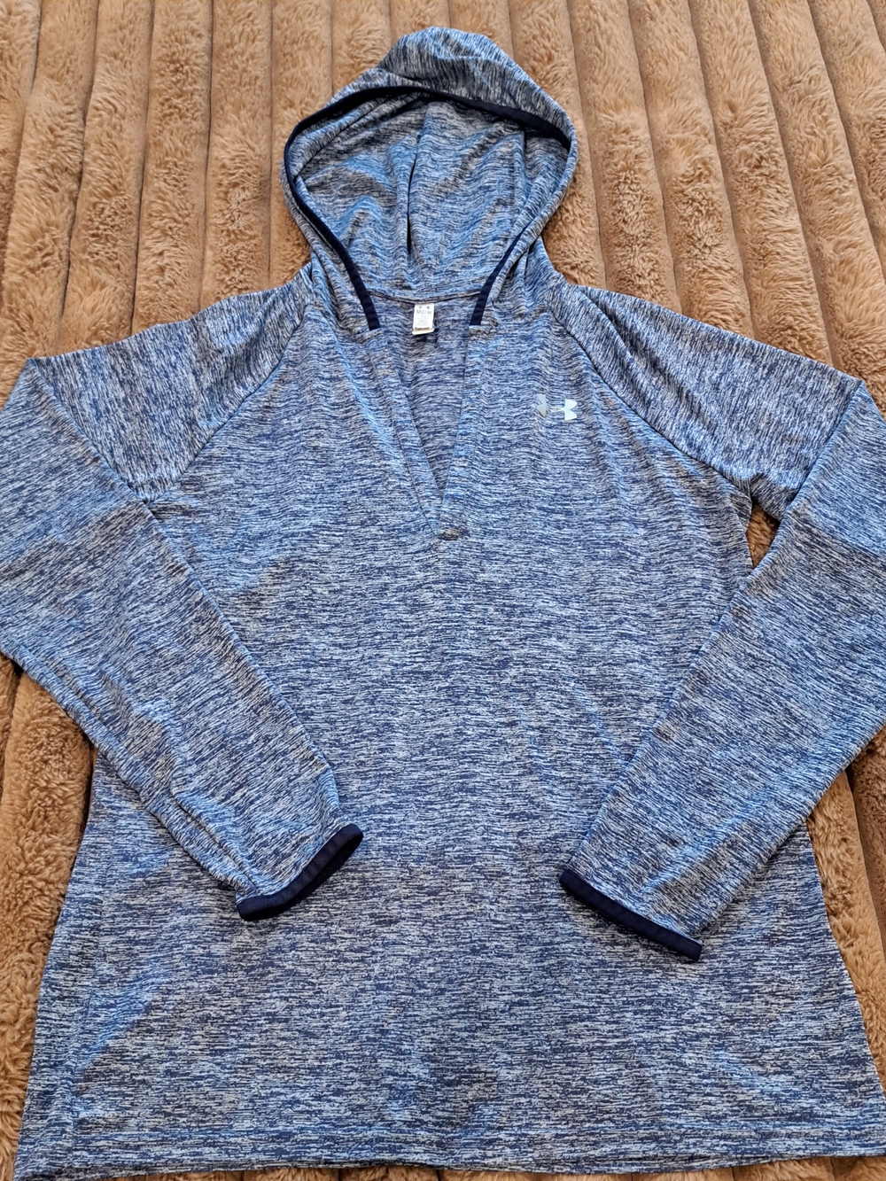 Under Armour Hoodie Shirt Womens Blue Gray Pullover Loose Size Medium